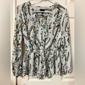 Worthington White Floral Blouse